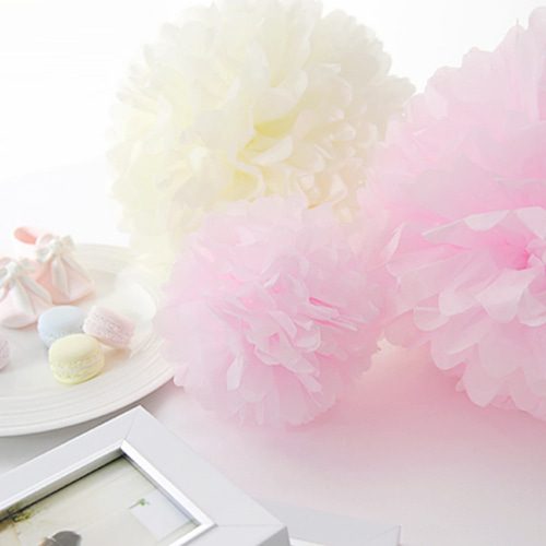 꽃볼 핑크 베이지 세트