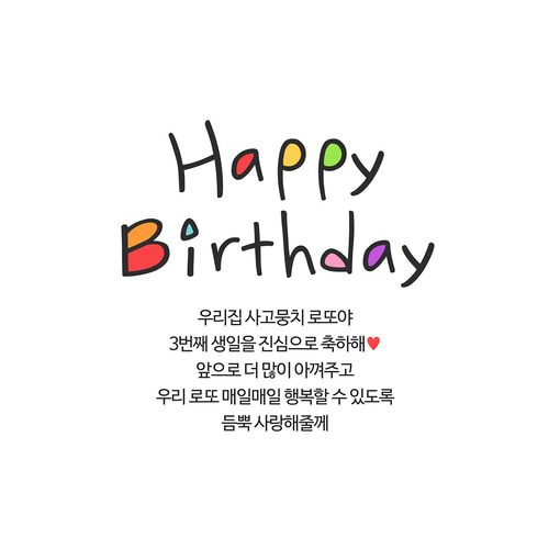 반려동물현수막 PB109 컬러팝생일