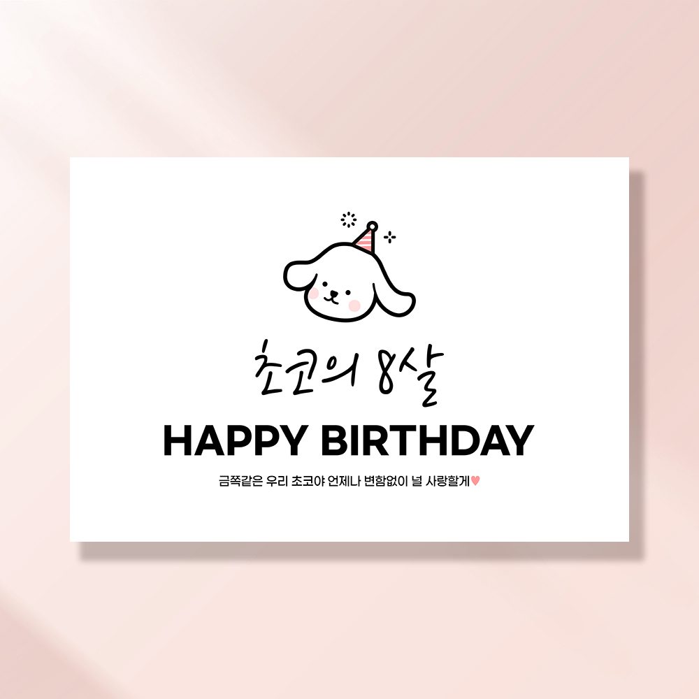 강아지 생일파티 고양이 반려동물 돌 잔치상 생일현수막 가랜드 고깔모자 세트 PD106