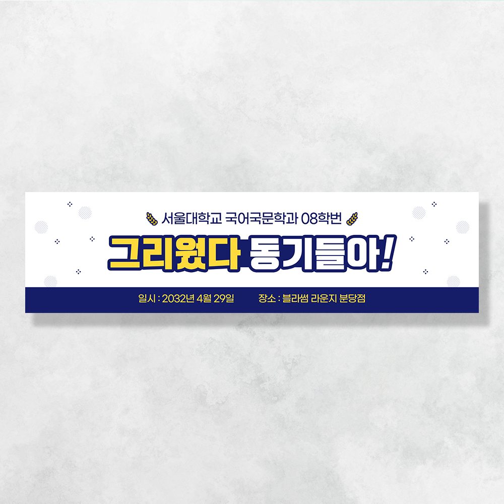 워크샵 동창회 현수막 그리운내친구 TA161